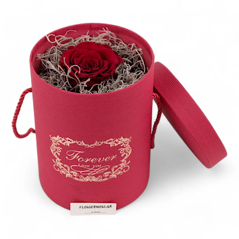 Κόκκινη καπελιέρα με κόκκινο forever τριαντάφυλλο.