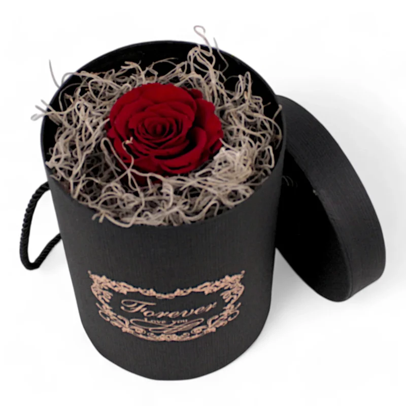 Μαύρη καπελιέρα με κόκκινο forever τριαντάφυλλο.